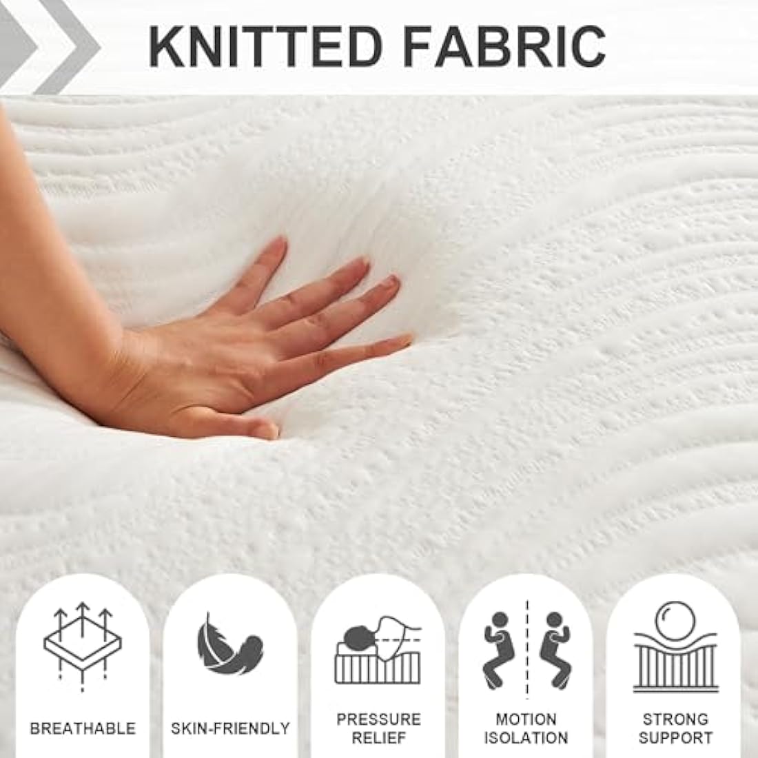 Twirest Double Mattress, Memory Foam Mattress, Medium Firm, Breathable Knitted, Soft and Skin Friendly Cloth, Mattresses in a box (135x190x20cm)