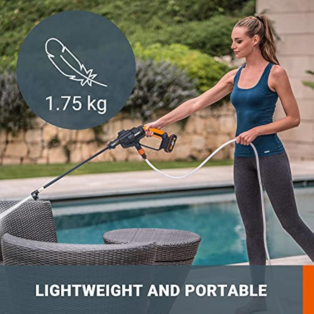 WORX WG620E.9 18V (20V Max) Cordless Hydroshot Portable Pressure Cleaner - (Tool only - battery & charger sold separately) Black