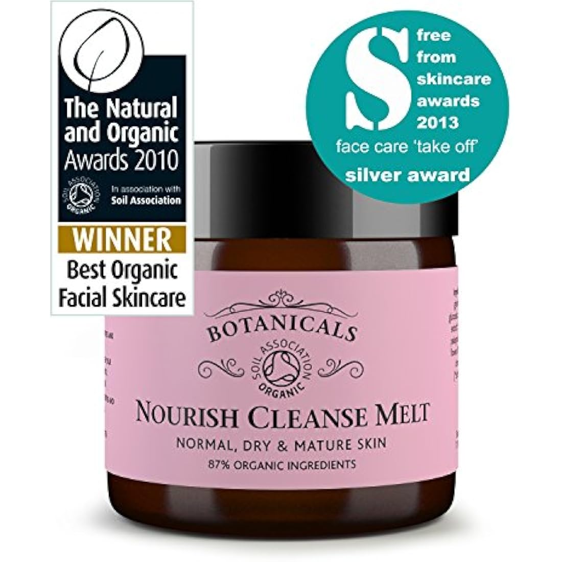 Nourish Luxury Cleansing Melt - Hot Cloth Cleanser Balm Makeup Remover and Skin Moisturiser - 100% Natural & Certified Organic, Rose & Camellia (60g)