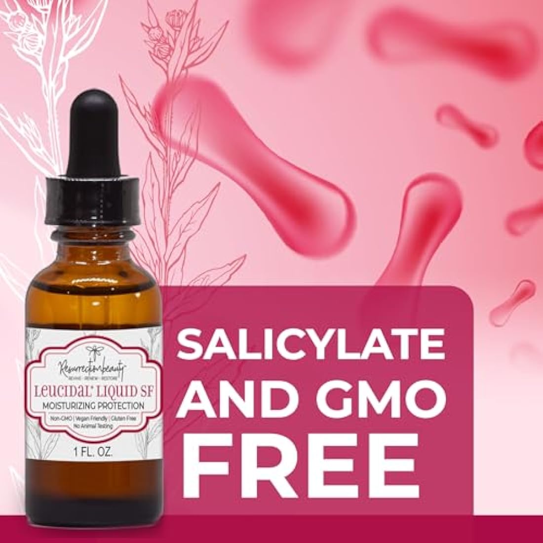RESURRECTIONbeauty Leucidal Liquid SF Natural Moisturizing Antimicrobial Ingredient for Homemade Hyaluronic Acid Serums and Other Cosmetics 1 oz.