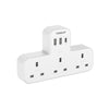 Plug Adapter, TESSAN Plug Extension Socket with 3 USB, 3 Way UK Multi Outlets Extender, Wall Charger for School Home, Kitchen, Office, School Supplies
