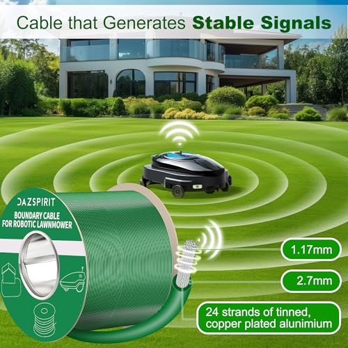 DazSpirit 250 m Boundary Cable + 150 Pegs + 20 Cable Connectors + 10 Connection Terminals for Robot Lawnmower, Garden Wire Accessory Set, Compatible