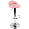 KKTONER PU Leather Round Bar Stool with Back Rest Height Adjustable Swivel Pub Chair Home Kitchen Bar stools Backless Stool with Footrest (Pink)