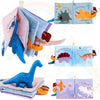 Richgv Soft Baby Books Toys 0-6-12 Months, Sensory Toy for Babies with Mirror, Crinkle Paper, Maze & Little Dinosaur, Early Development Travel Toy, Stroller Hanging Toy, Newborn Baby Toy Gift