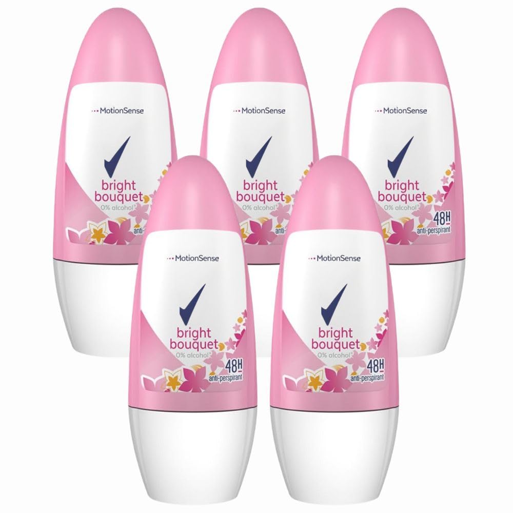 Sure Bright Bouguet Roll On Deodrant 50ml Pack of 5 Fruity Floral Scent Antiperspirant 48h Long Lasting Anti Sweat Body Odour Protection with Welari