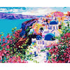 Sukoly Paint by Numbers for Adults - Santorini Landscape, Aegean Sea City Scenery, Perfect for Gifts & Home Wall Decor, 16x20 Inch