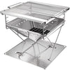 Campingmoon BBQ Grill Fire Pit Foldable Stainless Steel - Large MT-045