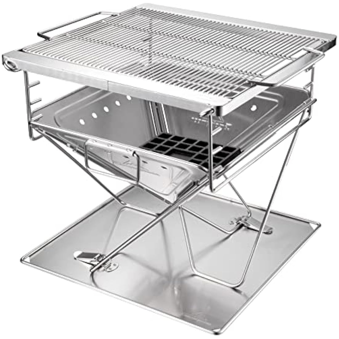 Campingmoon BBQ Grill Fire Pit Foldable Stainless Steel - Large MT-045