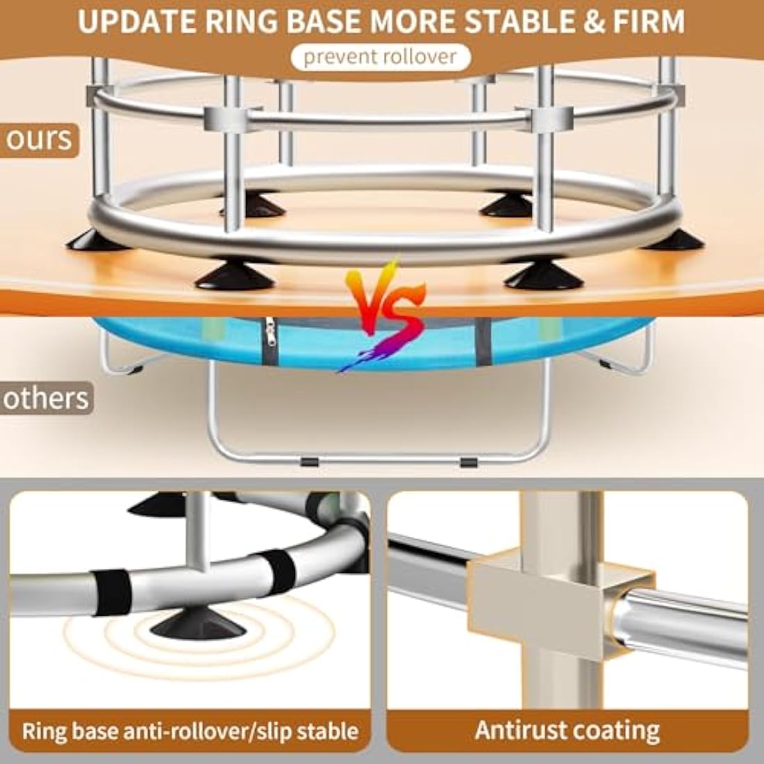 Trampoline for Kids, Adjustable Baby Toddler Trampoline