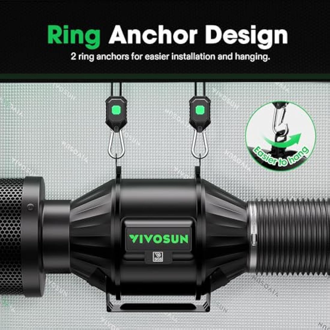 VIVOSUN Inline Duct Fan 100 mm Quiet Extractor Fan 357 m³/h with EC Motor and GrowHub E42A WLAN Controller AeroZesh T4 Fan for Grow Tents and Hydroponics