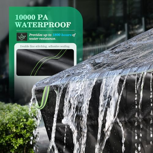 UIRWAY L-Shape Garden Furniture Cover Waterproof with Air Vent, 222x286x87cm Heavy Duty 420D Oxford Fabric Outdoor Rattan Corner Sofa Cover with