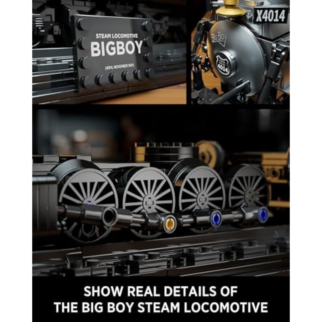 Nifeliz Train The Big Boy Locomotive, Steam Locomotive Building Block Set for Adults, Legendary Steam Train Display Kit for Gift Giving (1818 Pieces)