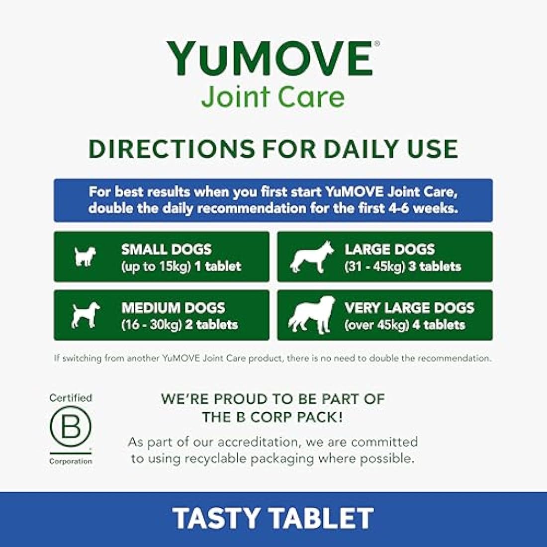 YuMOVE Senior Dog Joint Supplement, Higher Strength for Joint Care, Essential Hip & Joint Support for Older Dogs with Glucosamine, Chondroitin, Green Lipped Mussel, Aged 8+, 120 Tablets