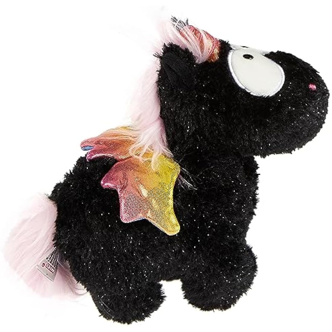NICI 47376 Cuddly Soft Toy Unicorn Rainbow Yin 22cm, Black/Multi-Coloured, 22 cm