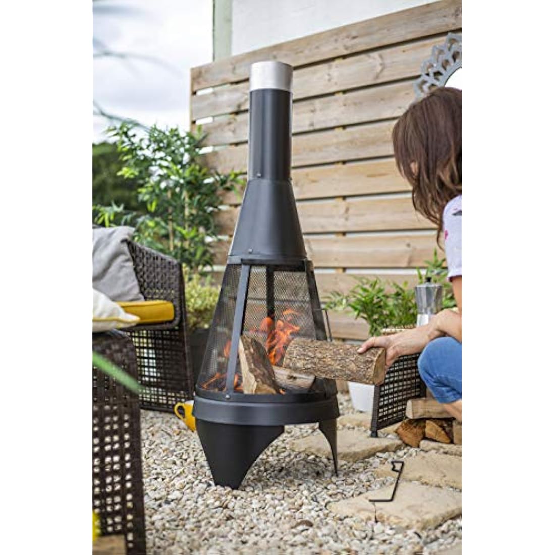 MESH COLORADO STEEL CHIMENEA 125cm