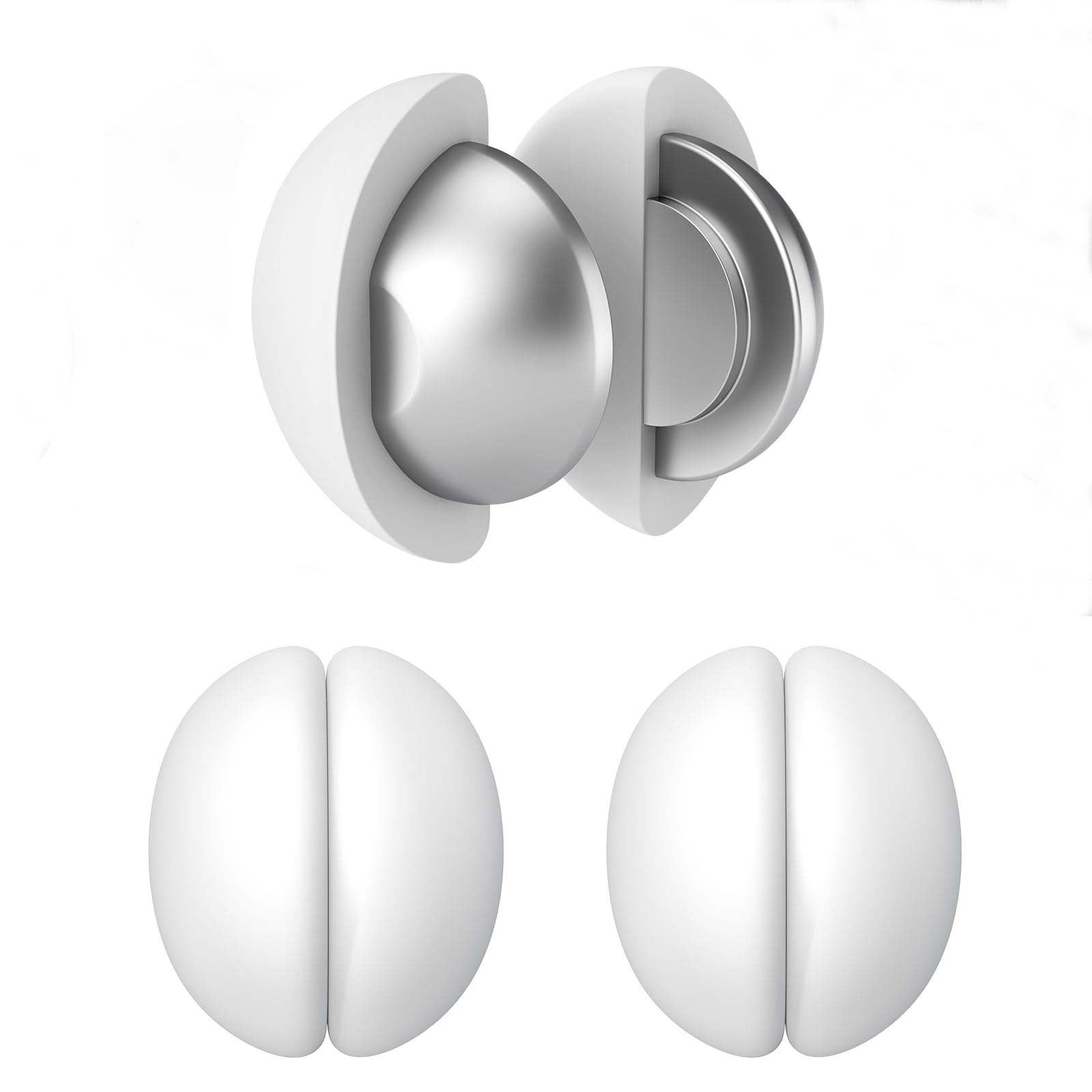 Magnetic Shower Curtain Weights ? Heavy-Duty, Rustproof Silicone Coated ? Prevents Liner from Blowing ? Also for Flags, Drapes, Tablecloths (3 Pairs,