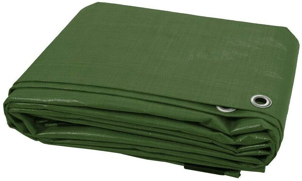4 x 4 m Green Tarpaulin Waterproof Heavy Duty Tarp Sheet Cover, Groundsheet - Waterproof, Weatherproof, Frost-Resistant, UV Protection, Universal,