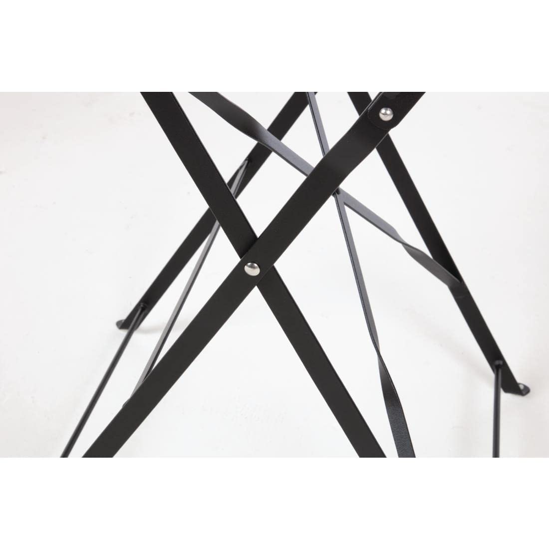 Bolero Black Pavement Style Steel Table 710X595mm Garden Restaurant Commercial