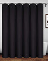 Homehold Waterproof Polyester Shower Curtain With Hooks, 200 x 200cm Black Bath Curtain