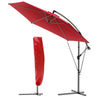 VOUNOT? 3m Cantilever Garden Parasol, Banana Patio Umbrella with Crank Handle, Wind Protection Strap and Tilt for Outdoor Sun Shade, Red