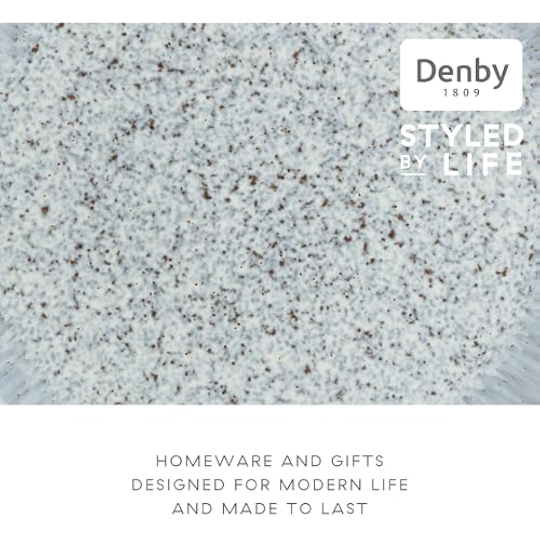 Denby - Halo Speckle Dinner Plates Set of 4 - Grey, Neutral Patterned Coupe Dishwasher Microwave Safe Crockery 26cm - Glazed Ceramic Stoneware Tableware - Chip & Crack Resistant