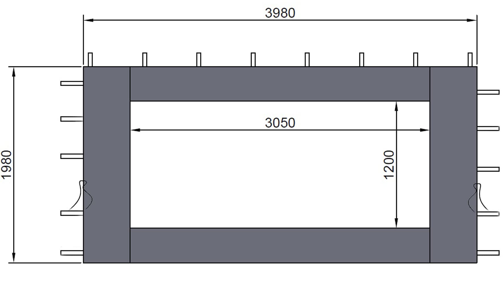 Quick-Star Gazebo Side Panels 3x4m with PE Window Anthracite for Outdoor Events