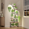 BACEKOLL Plant Stand Indoor With Grow Lights - 9 Tiered Metal Shelf, 63" Tall for Multiple Plants, Large Display Rack, Corner Holder for Living Room, Patio