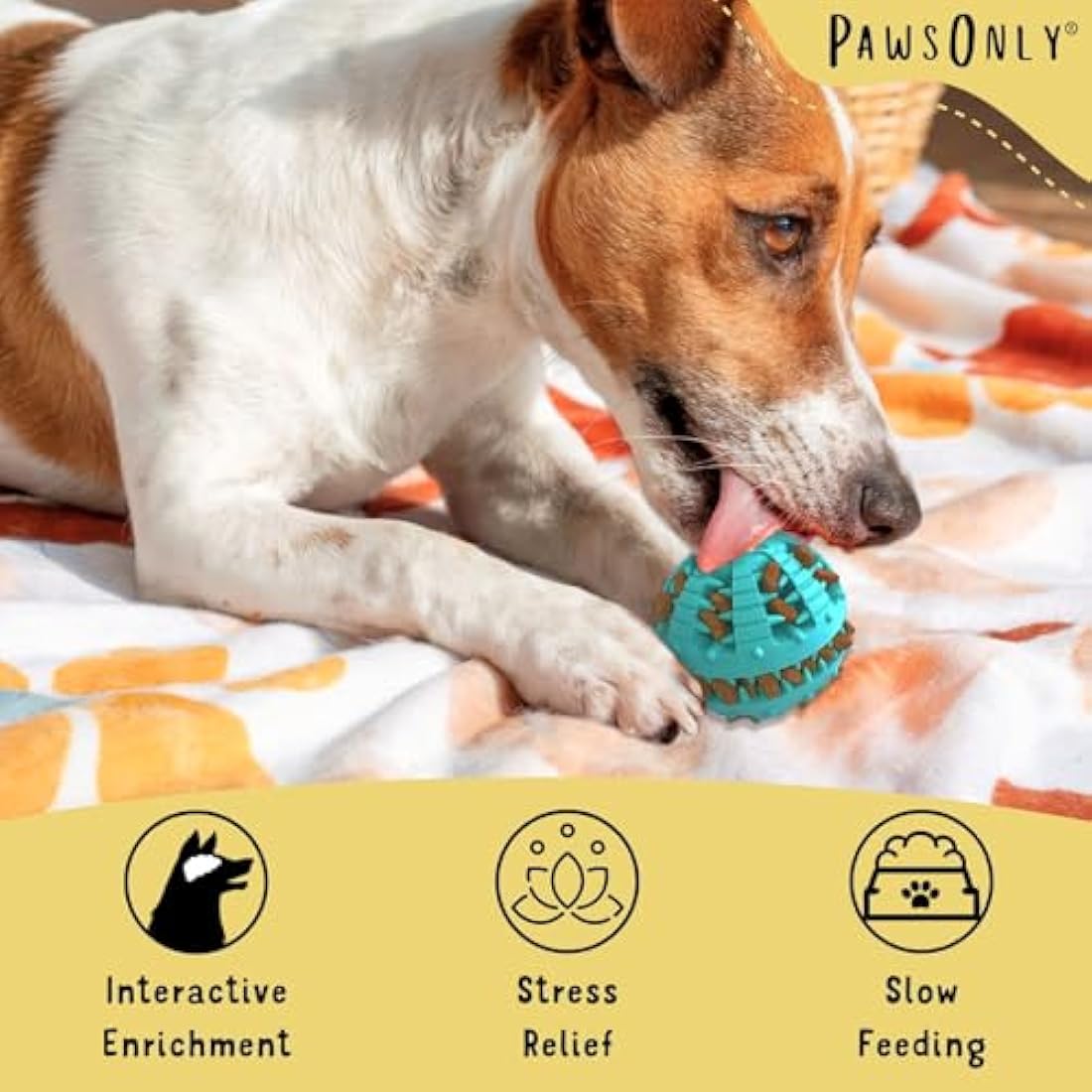 PawsOnly | Interactive Dog Treat Toy for Boredom & Enrichment | Mental Stimulation & Anxiety Relief | Puzzle Feeder | Puppy Brain Training & Entertainment | Keep Them Busy (Small, BLUE)