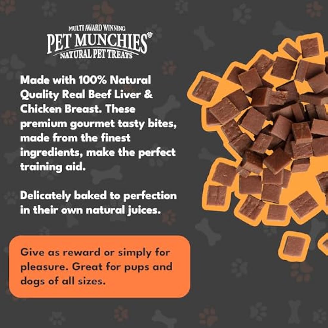 Pet Munchies Liver and Chicken Dog Training Treats, Grain Free Tasty Bites with Natural Real Meat, Low in Fat and High in Protein 150g (Pack of 8)