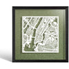 O3 DESIGN STUDIO New York Paper Cut Map framed, White map, Black frame, 9x9 inches, Gift Boxed, 4 background color, self-changing, Paper Art