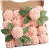 N&T NIETING Artificial Flowers 20pcs Fake Foam Dahlia Flower with Stems, DIY Foam Dahlia Flower for Wedding Cake Bouquets Floral Centerpieces Arrangements Bridal Shower Party Home Decor, Pink