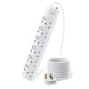PARTH Surge Protected Extension Lead 5M Long Cable 6 Way Extension Cord Power Strip with Switches UK Sockets 6 Gang Extension Plugs with Surge
