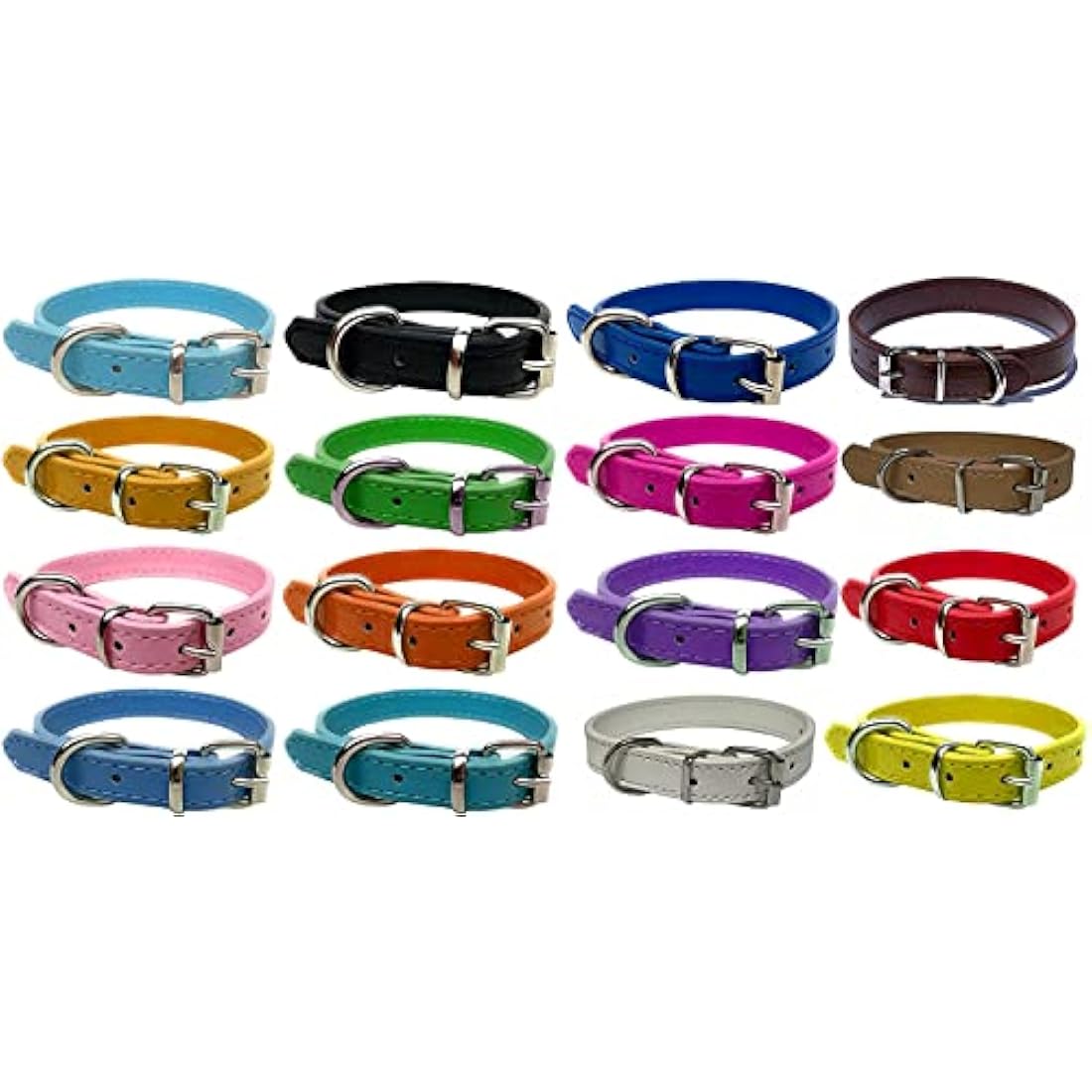 Vibrant Leather Dog Collar for Puppy, Cat, Kitten, Dogs - For Small, Medium, Large & Extra Large Pet Collars (Extra Large (45cm - 55cm Neck), Light Brown)