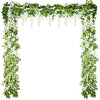Syhood 4 Pieces 26 Feet in Total Vine Artificial Wisteria Garland Artificial Wedding Silk Wisteria Hanging Flower for Wedding Arch Home Garden Party Outdoor Decor(White)
