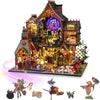 Mostop DIY Miniature Dollhouse Kit, Wooden Dollhouse Kit Miniature House Kit with LED Light,Creative Room Idea for Kids/Adults Magic House DIY Kits (Magic Spirit)