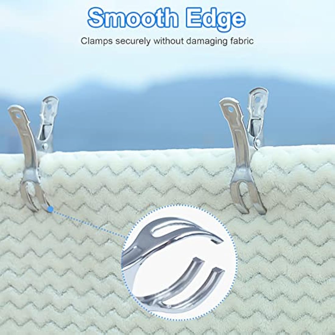 Coideal Beach Towel Pegs Clips - 10 Pack Large Stainless Steel Clothespins, Giant Heavy Duty Clothes Clamps for Sun Loungers Pool Cover