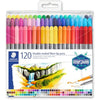 STAEDTLER 3200 TB120 Design Journey Double-Ended Fibre-Tip Pens with Thin & Wide Nibs - Assorted Colours (Pack of 120)