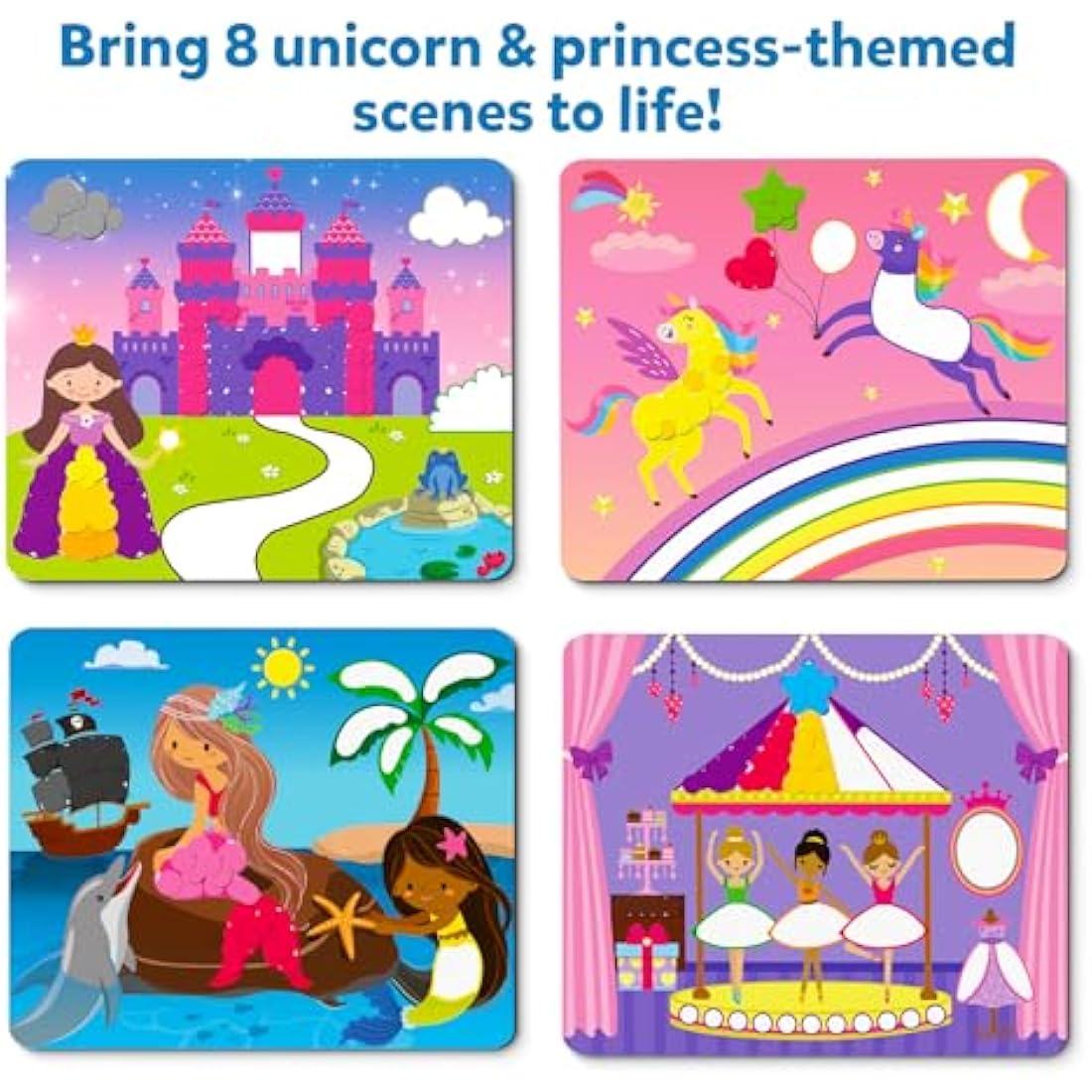 Skillmatics Dot It Sticker Art - Unicorns & Princesses, Mess-Free Fun for Kids, 500+ Stickers, Craft Kits, DIY Activity, Travel Toys, Gifts for Girls & Boys Ages 3, 4, 5, 6, 7