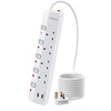 PARTH Extension Lead 5m with USB Slots Surge Protected Extension Cable Extra Long Heavy Duty Cord 4 Gang 5 Metre Plug Extension Socket 13A 3250W UK 4
