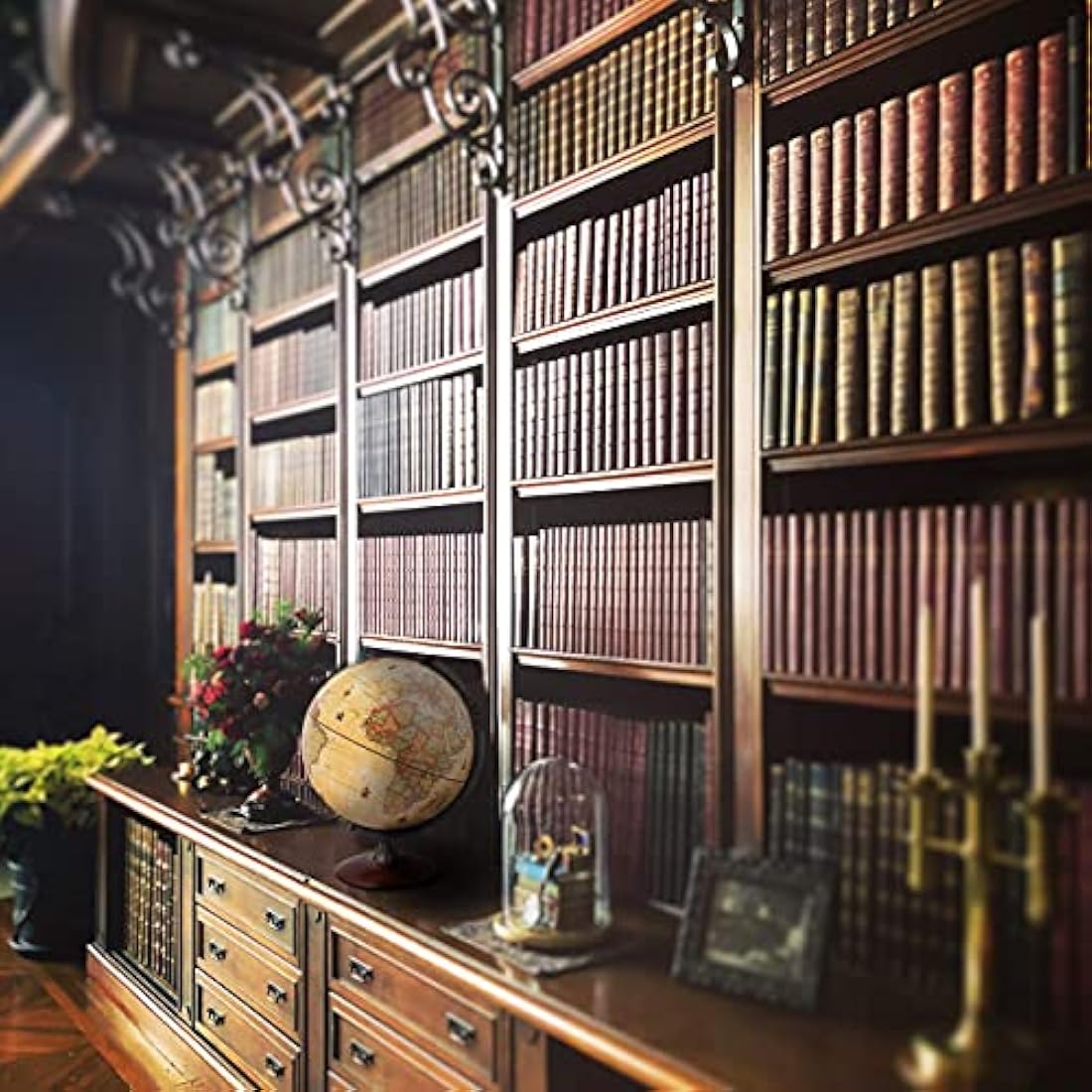 EXERZ 30cm Antique Globe With A Wood Base - World Globe Rotating Vintage Colour Modern Map -Decorative 30cm Diametre Large