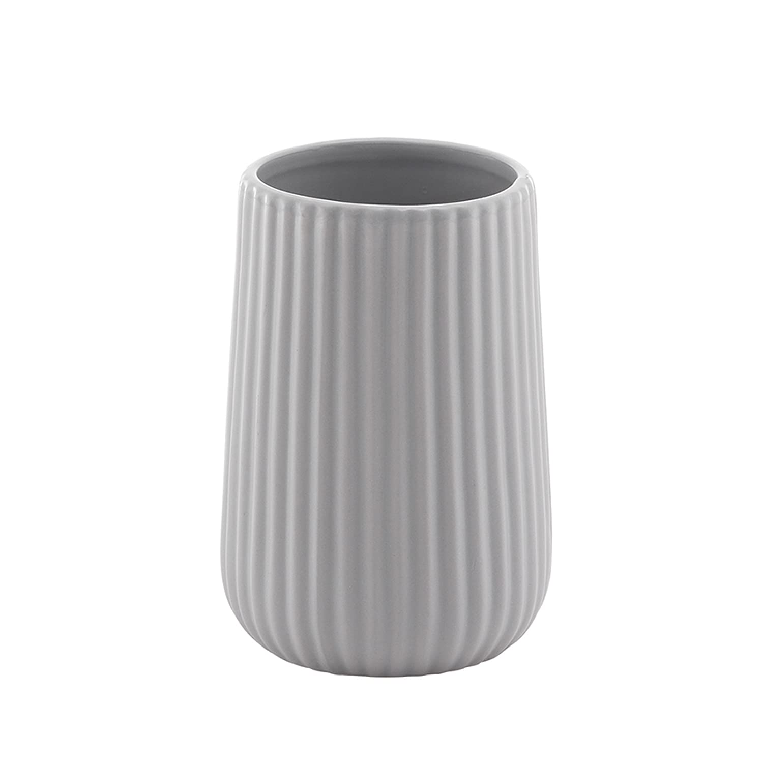 Gedy G-Marika Grey Bathroom Toothbrush Holder, Ceramic Toothbrush Holder, 2 Year Warranty, R&D Design, Measures 11.6 x 8 x 8 cm, 2 Year Warranty