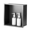Sunrik Embedded Shower Niche - Stainless Steel, 30x30x10 cm, Grey