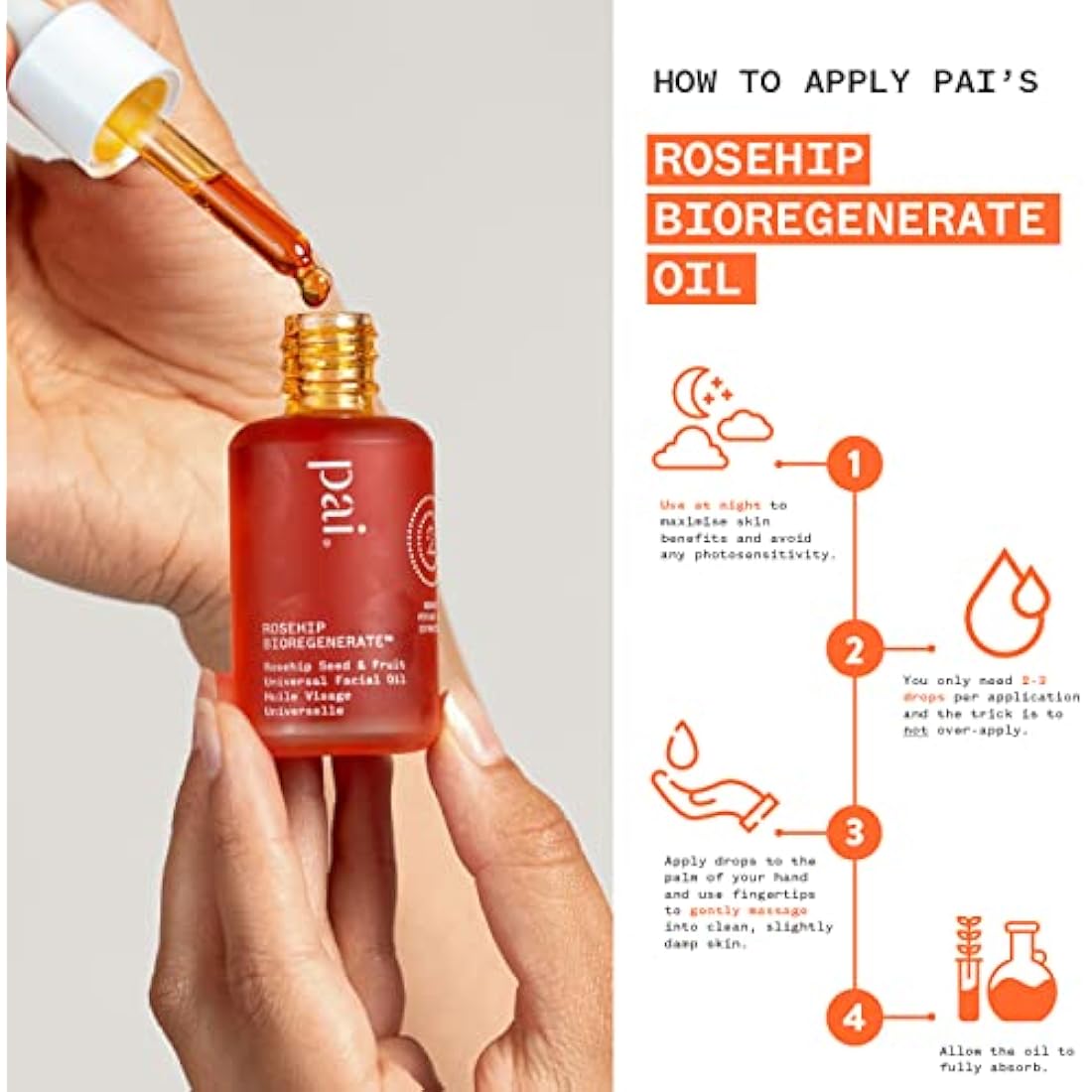 Pai Skincare Rosehip Bioregenerate Face Oil 30ml, for All Skin Types, Brightening Facial Oil with Rosehip Oil for Face, Targets Dark Spots, Dehydration & Signs of Ageing, Vegan & Cruelty-Free