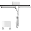 14 Inch Shower Squeegee, Stainless Steel Window Squeegee Cleaner for Shower Glass Door with Hook, Shower Wiper Screen for Bathroom, Window,Mirror and
