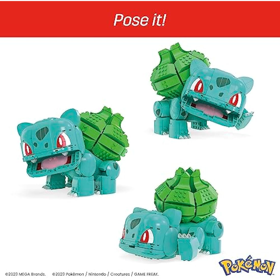 MEGA Pokémon Action Figure Building Toys for Kids, Jumbo Bulbasaur with 355 Pieces, Buildable and Poseable, 7 inches, 7 Year Old Gift Idea