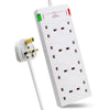 EXTRASTAR 8 Way Extension Leads with Surge Protection, 13A 3120W Approved British UK Wall Mounted Power Strips with 3 Metre Extension Cord for Home,