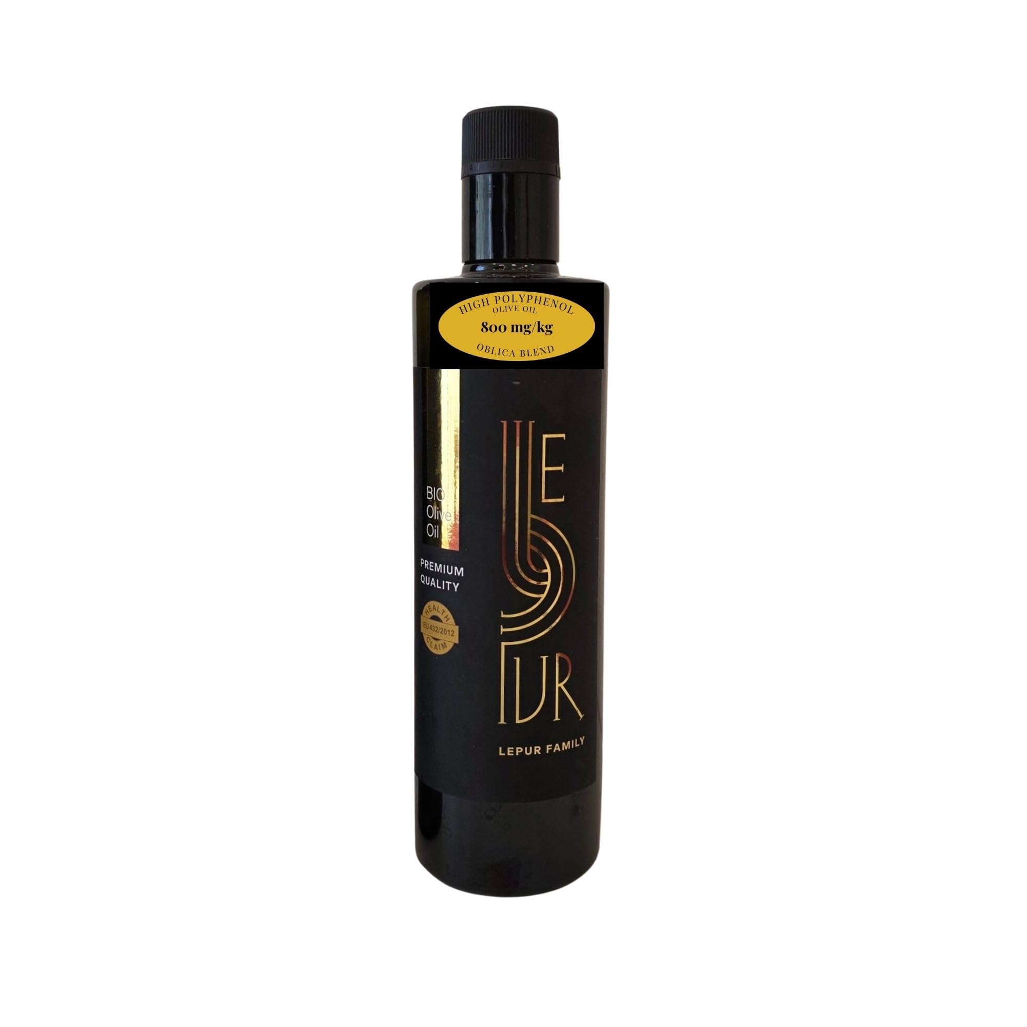 Oblica Blend - Very High Polyphenol, Croatian Extra Virgin Olive Oil - 800mg/kg. Cold Pressed, Gold Award Winning, Flos Olei recognised as a top oil