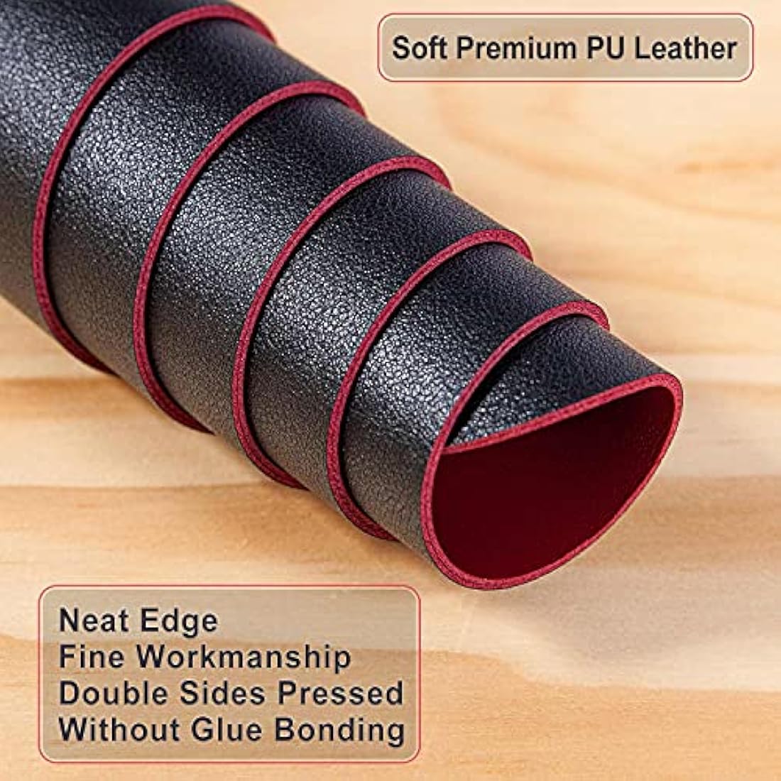 Desk Pad Large, Desk Mat, Extended Mouse Mat, Mouse Pad XL, Desk Blotter, DOBAOJIA Laptop Pad Writing Pad for Office/Home, Dual-Side Use PU Leather Waterproof 31.5" X 15.7" (Black/Red)