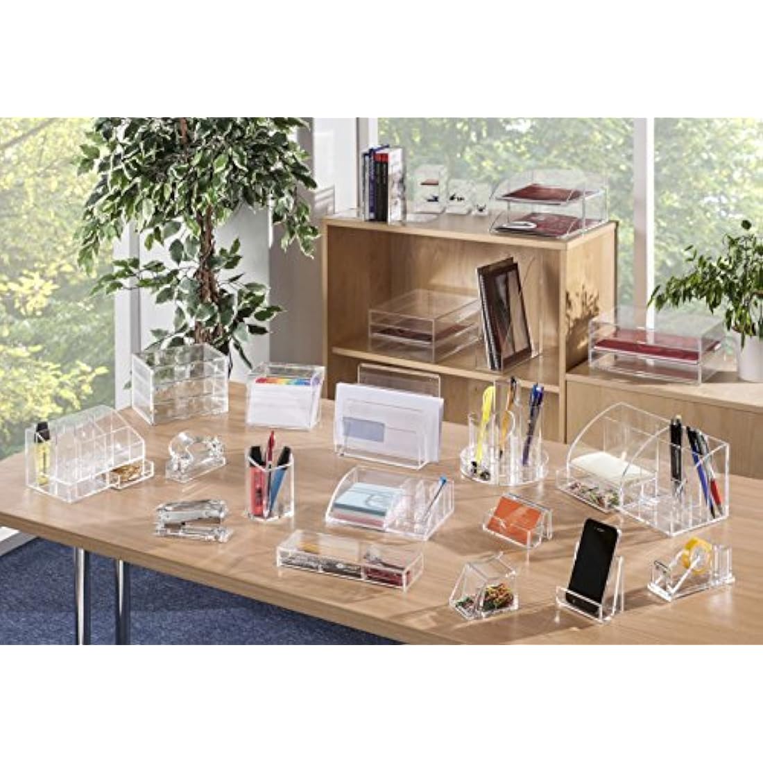 OSCO Clear Acrylic Index Box | Regular | A to Z Divider Tabs | 100 Lined Note Sheets Included (6" X 4") | Ruled Revision Flash Cards | Recipe Notes | Office Contacts Filing | Fits A6 Docs