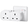 LENCENT Plug Adapter with 3 USB (Included 1 USB-C), Double Wall Plug Extension, Multi Adaptor 2 Gang Extender Suitable for UK, 13A 3250W for Home,